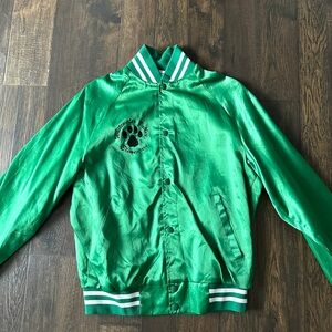 Satin Bomber Varsity Jacket